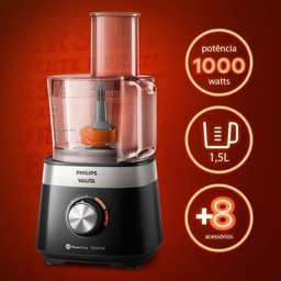 Processador de Alimentos Philips Walita PowerChop RI7303 com 2 Velocidades e 1000W 220v - 5