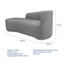 Ver imagem 2 de Kit Divã Recamier Orgânico França 160cm Lado Esquerdo e 2 Poltronas Amore Bouclé