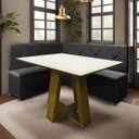 Ver imagem 2 de Canto Alemão Losango 4 Lugares 1,25x1,60m Veludo - Sofa Store:veludo Cinza Grafite