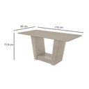 Ver imagem 2 de Mesa de Jantar Lopas Retangular 170 cm Apogeu 6 Lugares Off White