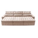 Ver imagem 5 de Sofá Retrátil e Reclinável 3,55m Cama inBox Big Puffer com SoftGel D40 Velupluma Bege
