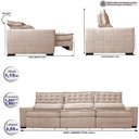 Ver imagem 2 de Sofá Retrátil e Reclinável 3,55m Cama inBox Big Puffer com SoftGel D40 Velupluma Bege