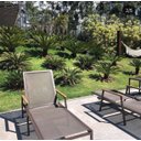 Ver imagem 3 de Kit Mesa 1,40m Aluminio + 6 Cadeiras Jardim + 2 Espreguiçadeiras Piscina + Mesinha e Guarda Sol