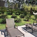 Ver imagem 3 de Kit Mesa 1,40m Aluminio + 6 Cadeiras Jardim + 2 Espreguiçadeiras Piscina + Mesinha e Guarda Sol
