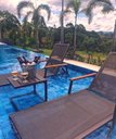 Ver imagem 2 de Kit Mesa 1,40m Aluminio + 6 Cadeiras Jardim + 2 Espreguiçadeiras Piscina + Mesinha e Guarda Sol