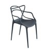 Kit com 6 Cadeiras Allegra Ana Maria Masters Jantar Cozinha Jardim Empilhável Preta - 3