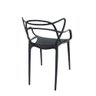Kit com 6 Cadeiras Allegra Ana Maria Masters Jantar Cozinha Jardim Empilhável Preta - 4
