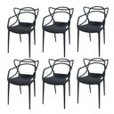 Ver imagem 2 de Kit com 6 Cadeiras Allegra Ana Maria Masters Jantar Cozinha Jardim Empilhável Preta