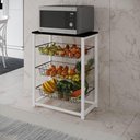 Ver imagem 1 de Fruteira Com Suporte Para Micro-Ondas Barcelona Aço Branco Cesto Preto Tampo Preto Cor: Preto