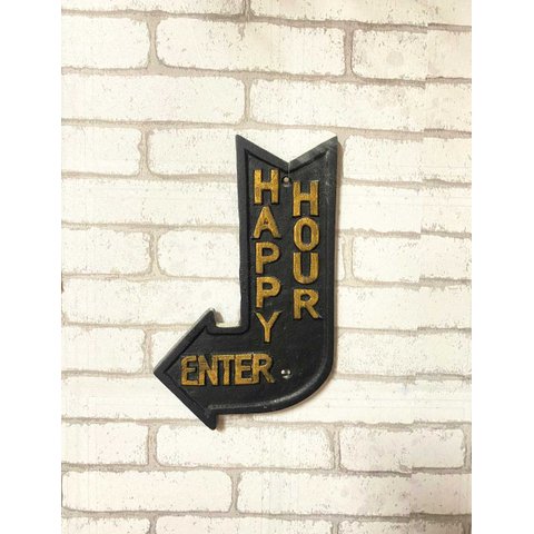 Placa de Ferro Enter Happy Hour