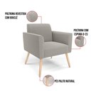 Ver imagem 4 de Namoradeira e 2 Poltronas Pé Palito Natural Marisa Bouclê Cinza D03 - D’Rossi