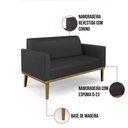 Ver imagem 5 de Sofá Namoradeira Base de Madeira Fixa Castanho Marisa Corino D03 - D?rossi Cor Preto
