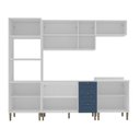 Ver imagem 7 de Cozinha Compacta Modulada 5 Peças 11 Portas 3 Gavetas 260cm Provençal Branco/Azul - Mademovel