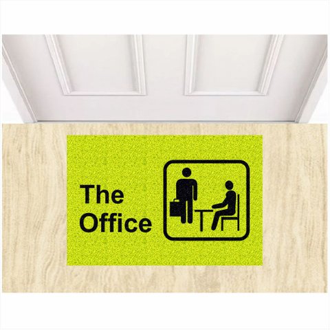 Tapete Capacho Divertido The Office o Escritório Decorativo.:verde Limão/60x40 Cm.