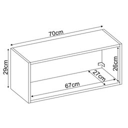 Armário Aéreo para Cozinha Firenze 1 Porta Amêndola Branco - Demóbile - 4