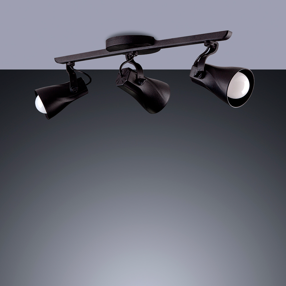 Luminária de Teto Spot de Sobrepor Trilho Direcionável Octa Design Moderno Quarto Sala 3 lâmpadas E2 - 2