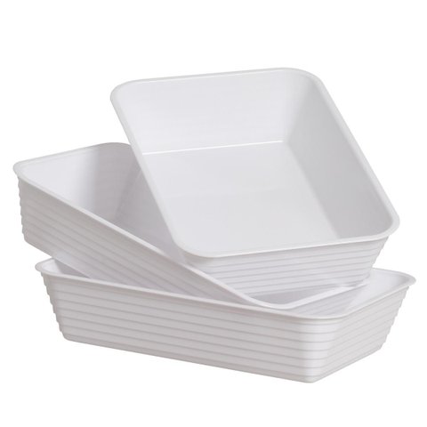 Kit 05 Travessa Retangular Linha Branca Festas 180 X 270mm