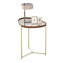 Ver imagem 2 de Mesa de Canto Orgânica Alamanda com Espelho Castanho/dourado - Jb Bechara