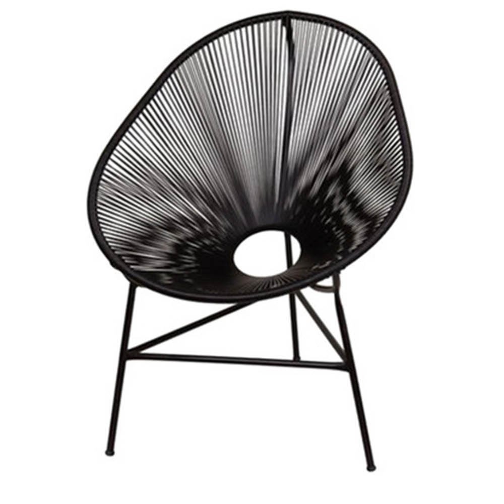 Poltrona Cadeira Acapulco Plus com Almofada Quadrado Preto Corino Cinza - Ahazzo Móveis AHAZZO MÓVEI - 3