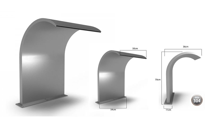 Cascata para Piscina inox Big Wave 70x50cm Acquamais - 5