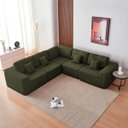 Ver imagem 7 de Kit Sofá Modular 5 Lugares Moderno Curvo Orgânico Adapt Linho - Adj Decor