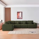 Ver imagem 2 de Kit Sofá Modular 5 Lugares Moderno Curvo Orgânico Adapt Linho - Adj Decor