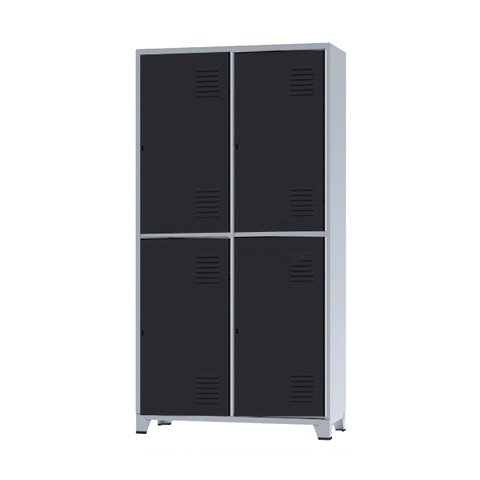 Roupeiro de Aço Insalubre 4 Portas Vestiário/indústria Guarda-volume Nr 18/24 com Chave Preto
