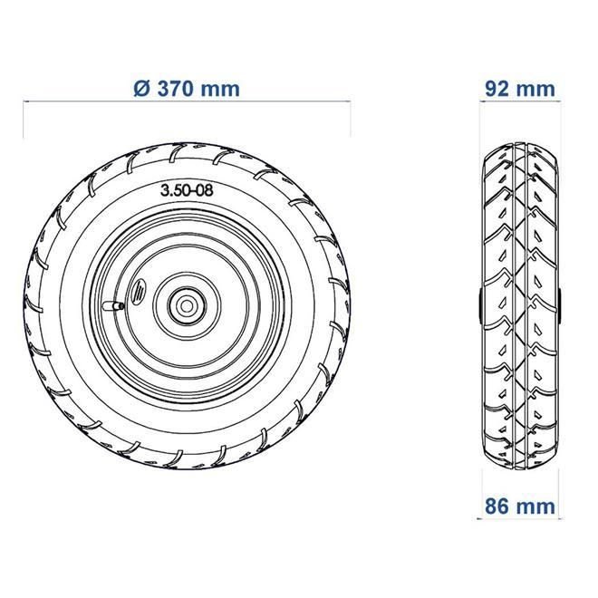 Roda e Pneu com Câmara 3.5/8 Pol 77741041 Tramontina - 2