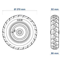 Roda e Pneu com Câmara 3.5/8 Pol 77741041 Tramontina - 2