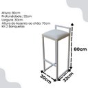 Ver imagem 3 de Kit 2 Banquetas Altas para Cozinha Madri:branco