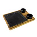 Ver imagem 2 de Tábua Quadrada e Duas Cumbucas com Suporte de Madeira 25x25cm São José G