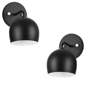 Kit 2 Arandela Aluminio Bola Preto 23x25cm