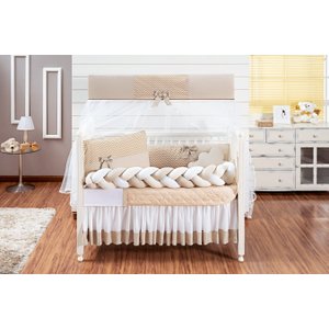 KIT BERÇO MASCULINO OU FEMININO DOCINHO TRANCA 11 PECAS LUXO KIT AMERICANO PARA BEBE COMPLETO: CAQUI