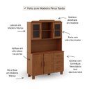 Ver imagem 5 de Armário 4 Portas 3 Gavetas sem Aplique Estrutura em Madeira Cobre Marrom/Castanho