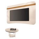 Ver imagem 1 de Painel Suspenso Armony Off White Cinamomo com Mesa de Centro Sky Off White - Hb Móveis