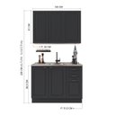 Ver imagem 3 de Conjunto de Cozinha Modulada 2 Peças Bari 120cm em MDF Chumbo