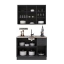 Ver imagem 4 de Conjunto de Cozinha Modulada 2 Peças Bari 120cm em MDF Chumbo