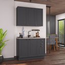 Ver imagem 1 de Conjunto de Cozinha Modulada 2 Peças Bari 120cm em MDF Chumbo