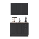 Ver imagem 2 de Conjunto de Cozinha Modulada 2 Peças Bari 120cm em MDF Chumbo