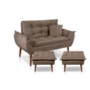 Ver imagem 1 de Kit 01 Namoradeira Opala + 02 Puff Opala + 02 Almofadas Suede