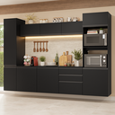 Ver imagem 1 de Armário de Cozinha Completa 280 cm Suspenso Preto Nice Madesa 06