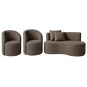 Ver imagem 2 de Conjunto Decorativo 02 Poltronas + Sofá Curvo Orgânico Nature Gaia Boucle Cappuccino - Montanaris de