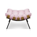 Ver imagem 2 de Kit Poltrona e Puff Costela Suede Rosa Bebê