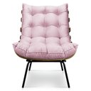 Ver imagem 7 de Kit Poltrona e Puff Costela Suede Rosa Bebê