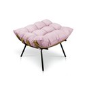 Ver imagem 4 de Kit Poltrona e Puff Costela Suede Rosa Bebê