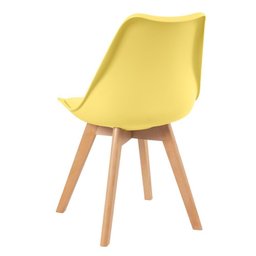 Cadeira Com Assento Estofado Leda Amarelo - 3