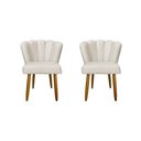 Ver imagem 1 de Kit 02 Cadeiras para Mesa de Jantar Flor Pés Palito - Balaqui Decor Cor:bege