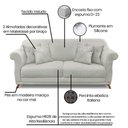 Ver imagem 5 de Kit 2 Poltronas E Sofá 1,80m Cinza Prata Pés Castanho