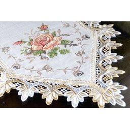 Caminho de Mesa com Flores Marrom - 1,50 M Arte & Tear - 2
