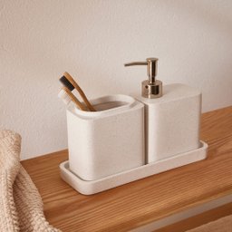 Kit Acessórios para Banheiro em Poliresina Branco - 3 Peças - 1